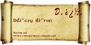 Dóczy Áron névjegykártya