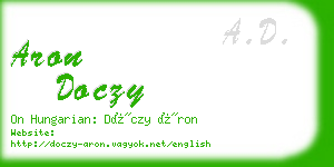 aron doczy business card